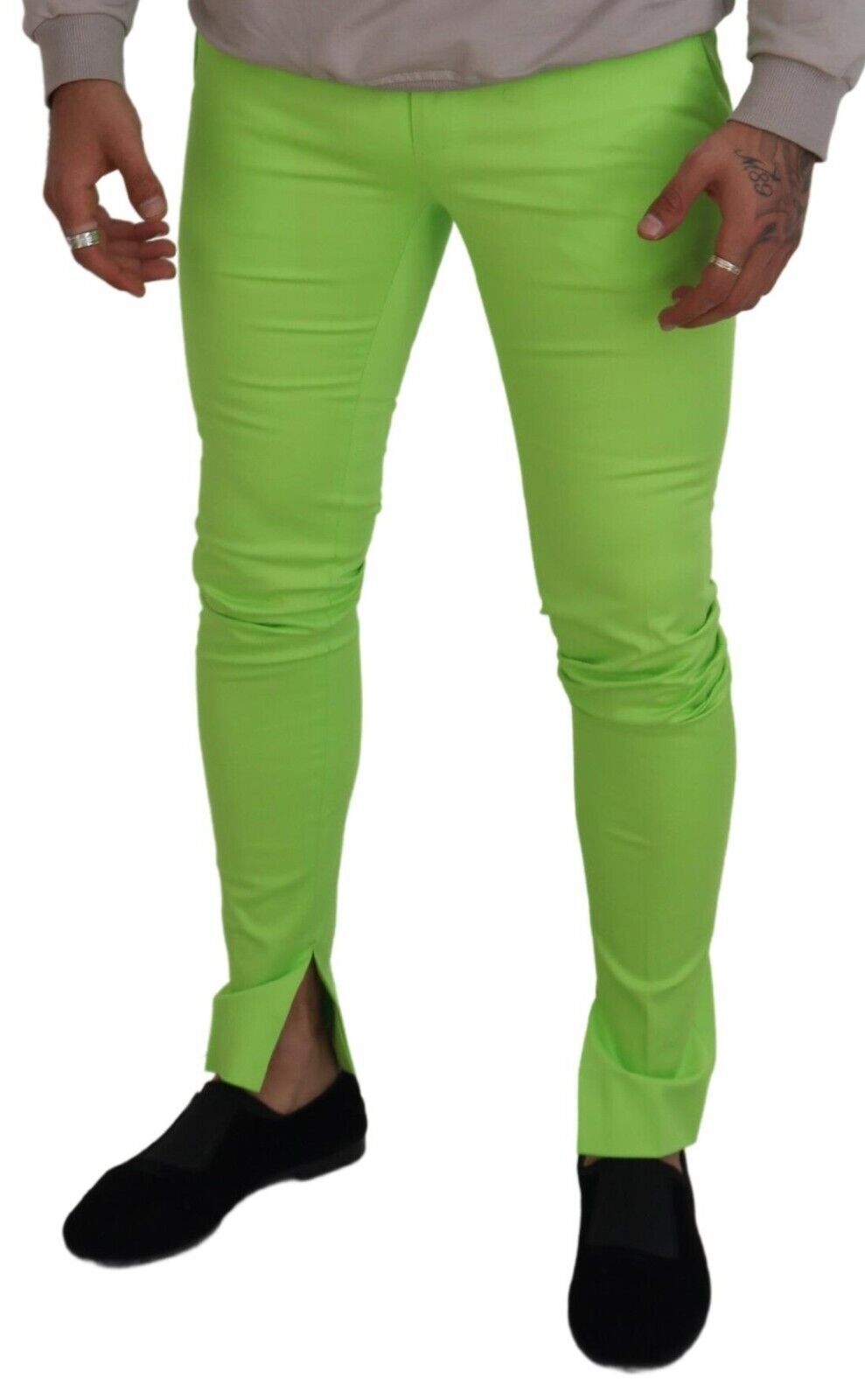Pantalon chino élégant en coton vert clair Dolce & Gabbana