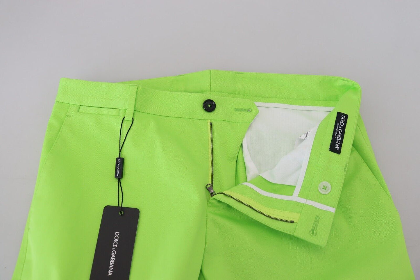 Pantalon chino élégant en coton vert clair Dolce & Gabbana