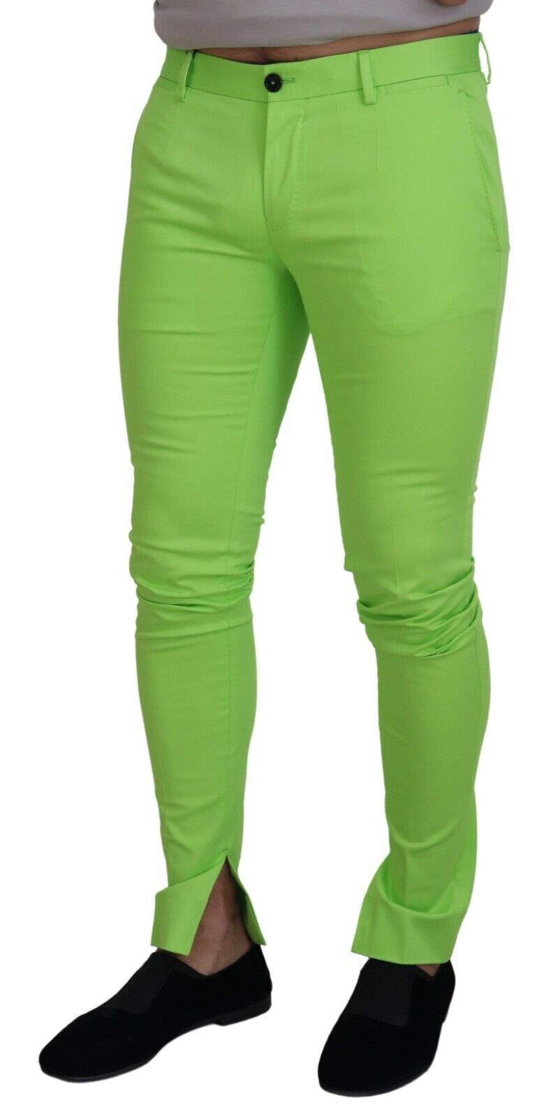 Pantalon chino élégant en coton vert clair Dolce & Gabbana