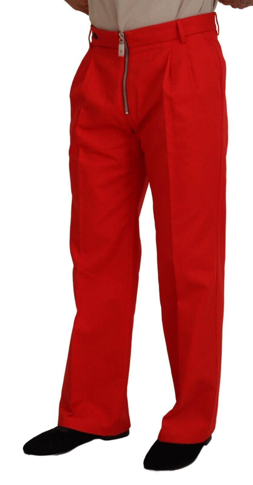 Dolce & Gabbana Superbe pantalon en coton rouge Mainline