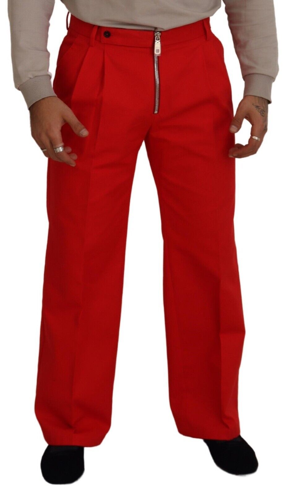 Dolce & Gabbana Superbe pantalon en coton rouge Mainline