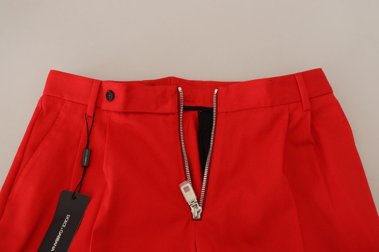 Dolce & Gabbana Superbe pantalon en coton rouge Mainline