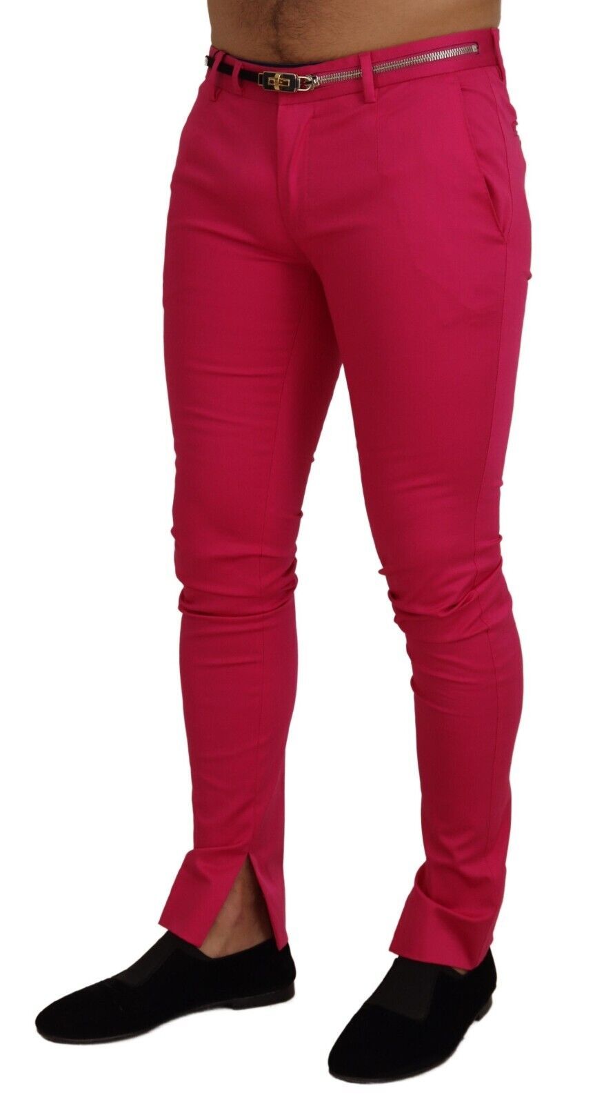 Pantalon chic en coton mélangé rose Dolce & Gabbana