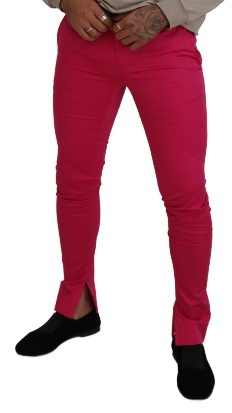 Pantalon chic en coton mélangé rose Dolce & Gabbana