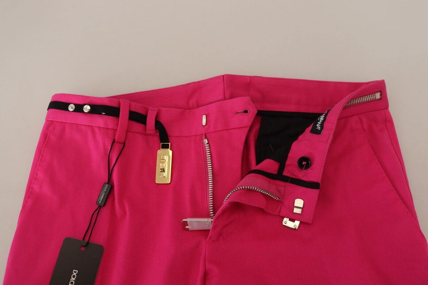 Pantalon chic en coton mélangé rose Dolce & Gabbana
