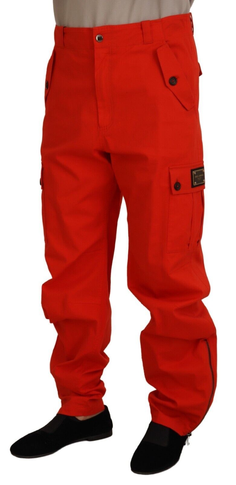 Pantalon élégant en coton mélangé rouge Dolce & Gabbana