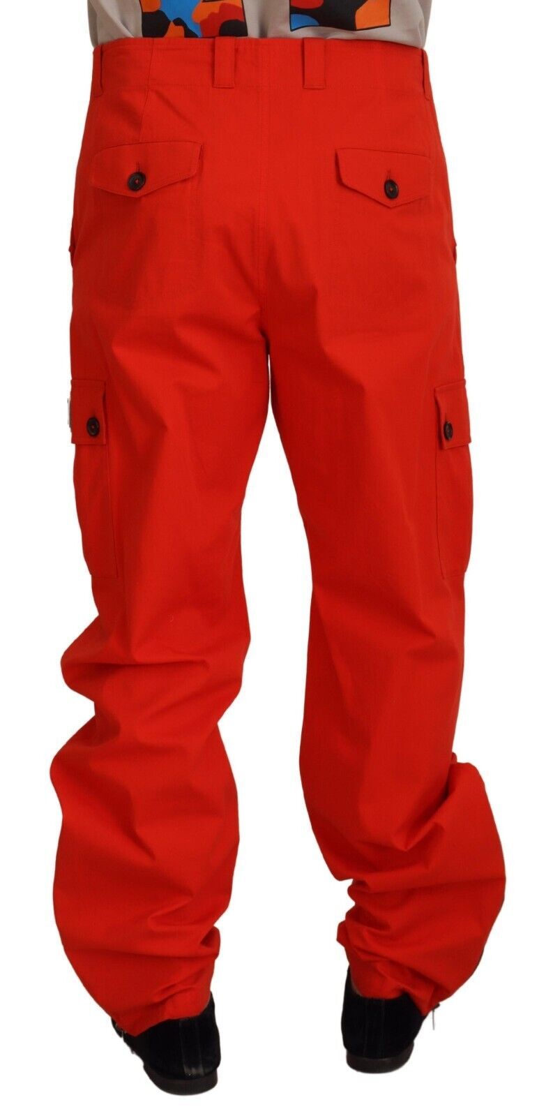 Pantalon élégant en coton mélangé rouge Dolce & Gabbana