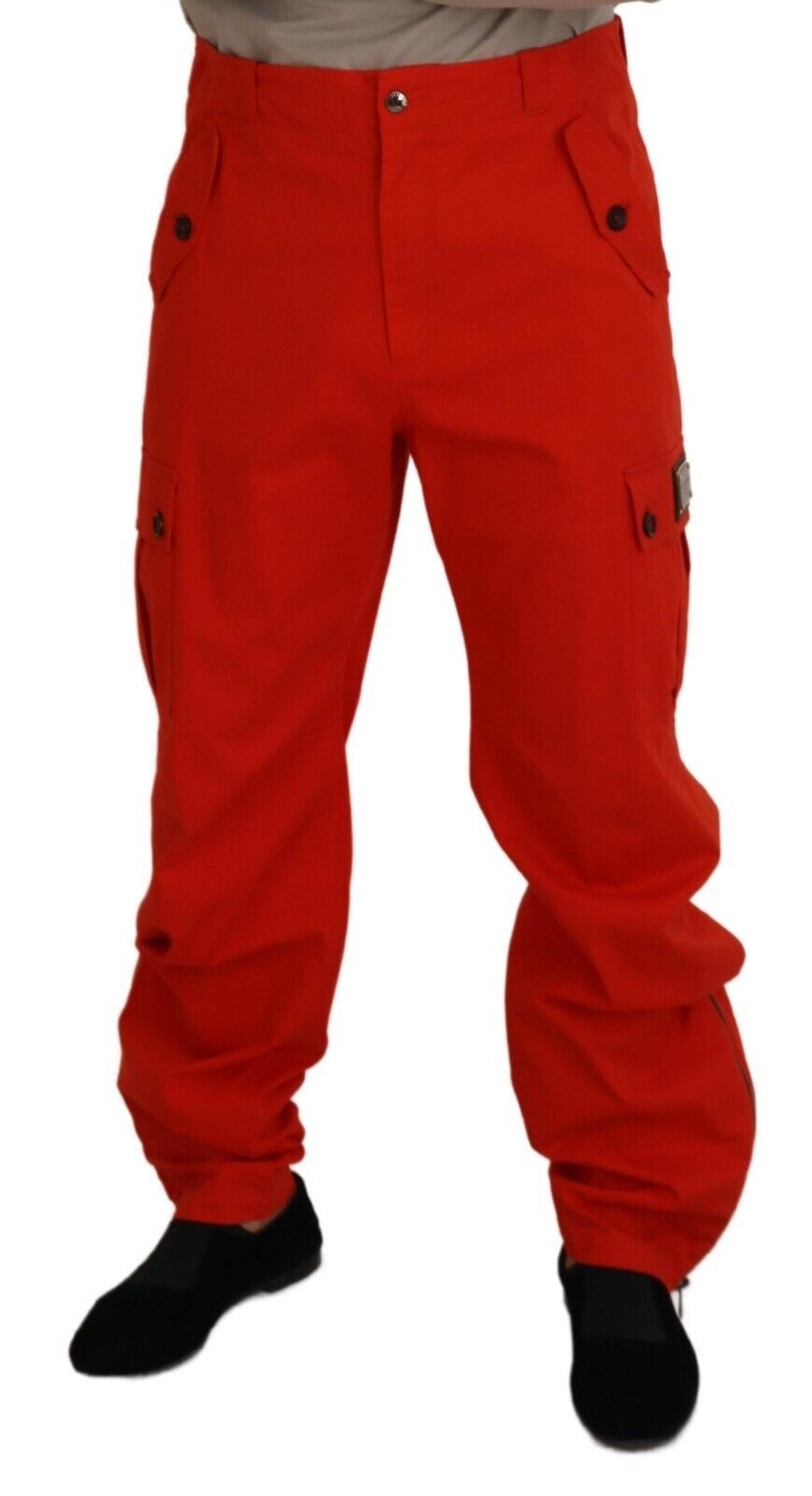 Pantalon élégant en coton mélangé rouge Dolce & Gabbana