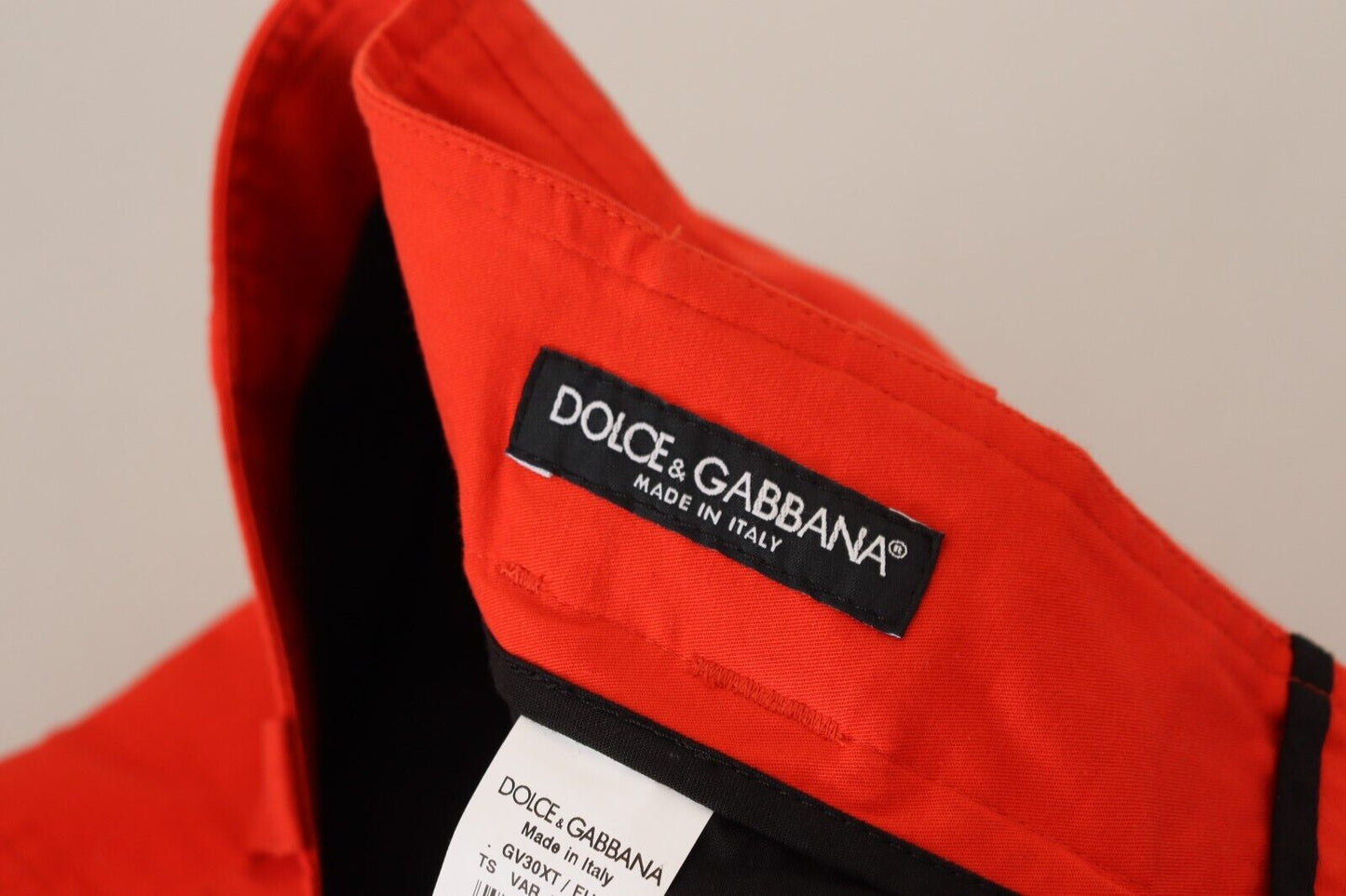 Pantalon élégant en coton mélangé rouge Dolce & Gabbana