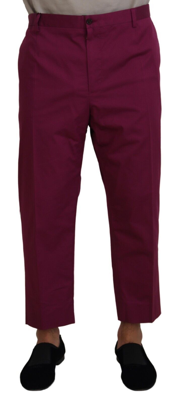 Pantalon élégant en coton stretch magenta Dolce & Gabbana