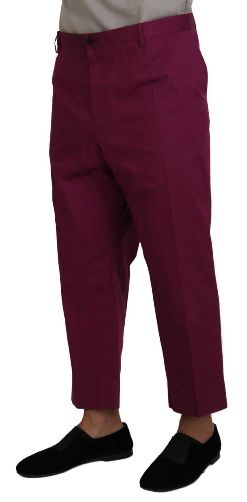 Pantalon élégant en coton stretch magenta Dolce & Gabbana
