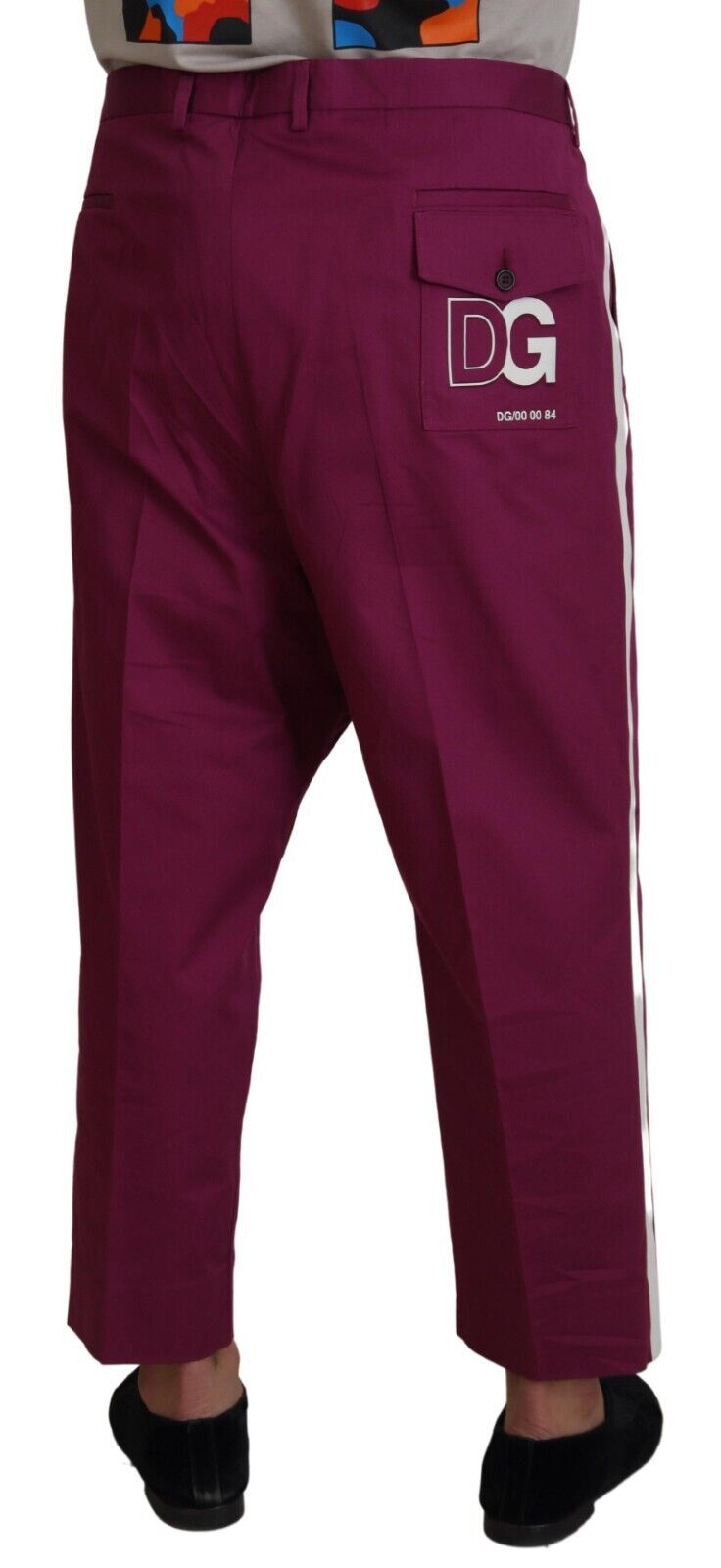 Pantalon élégant en coton stretch magenta Dolce & Gabbana