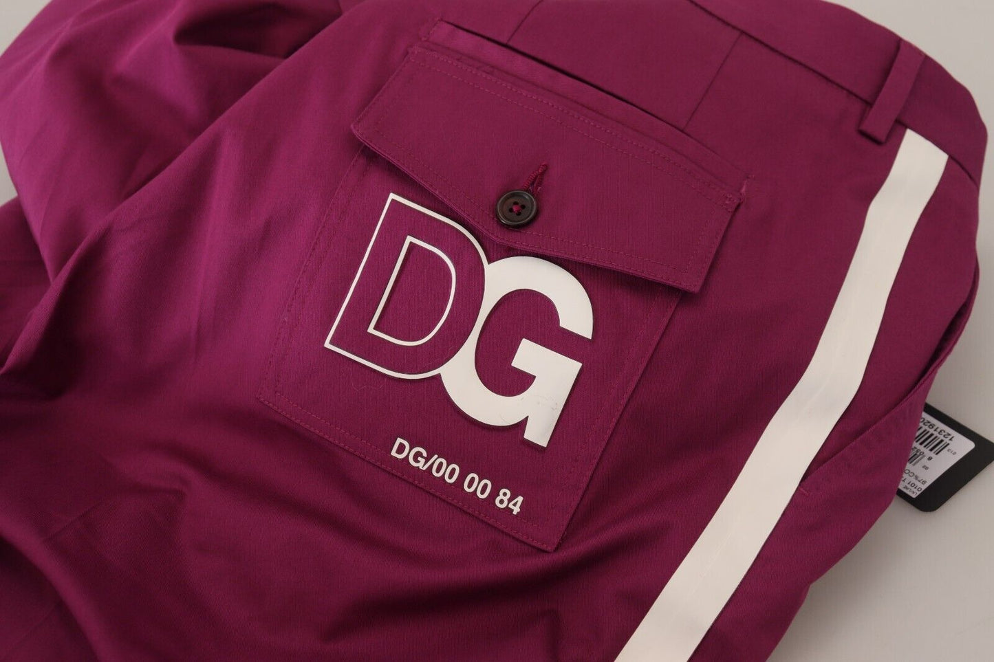Pantalon élégant en coton stretch magenta Dolce & Gabbana