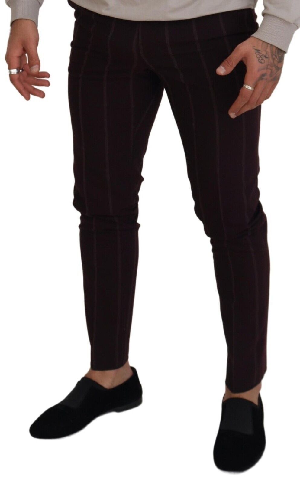 Pantalon élégant en laine mélangée marron Dolce & Gabbana