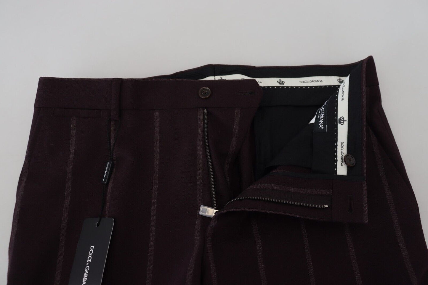 Pantalon élégant en laine mélangée marron Dolce & Gabbana