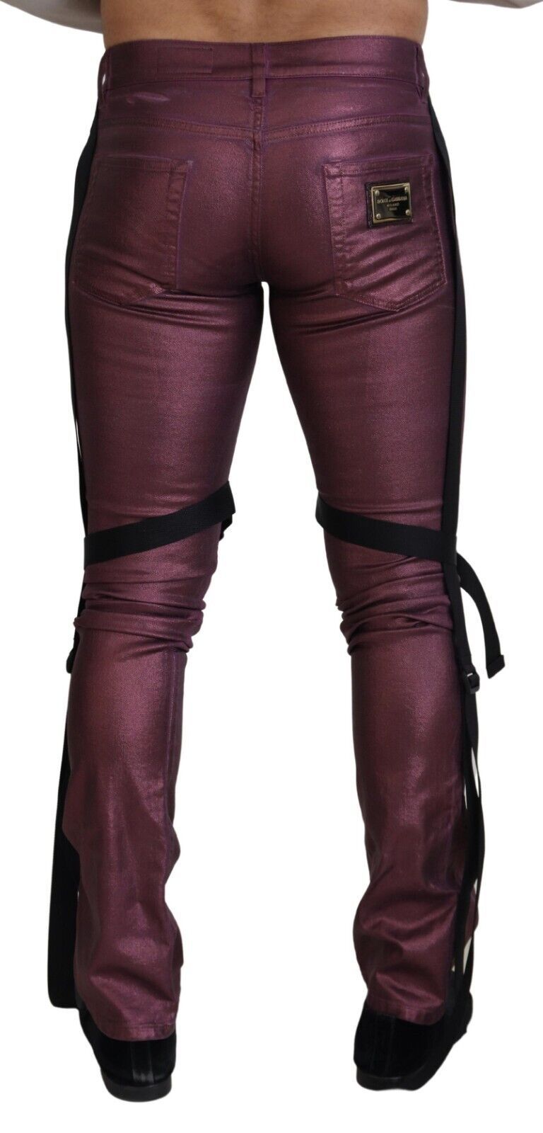 Pantalon élégant en coton magenta Dolce & Gabbana