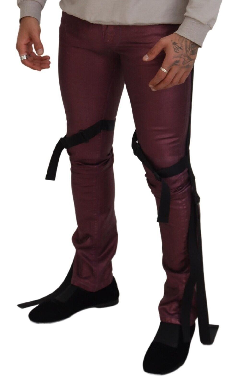 Pantalon élégant en coton magenta Dolce & Gabbana