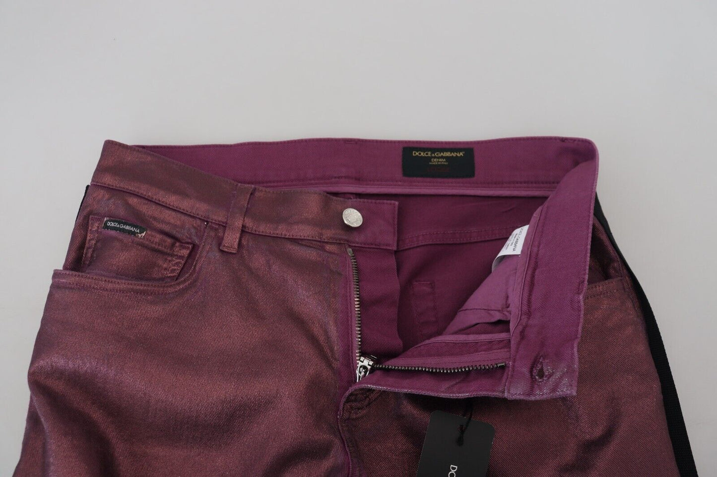 Pantalon élégant en coton magenta Dolce & Gabbana