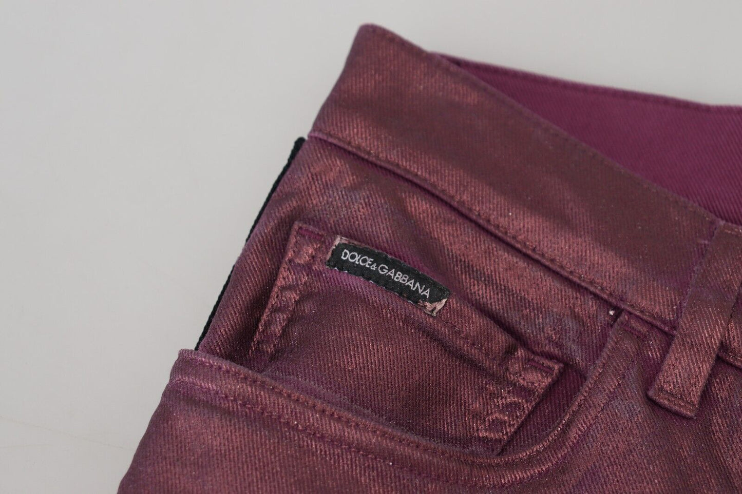 Pantalon élégant en coton magenta Dolce & Gabbana