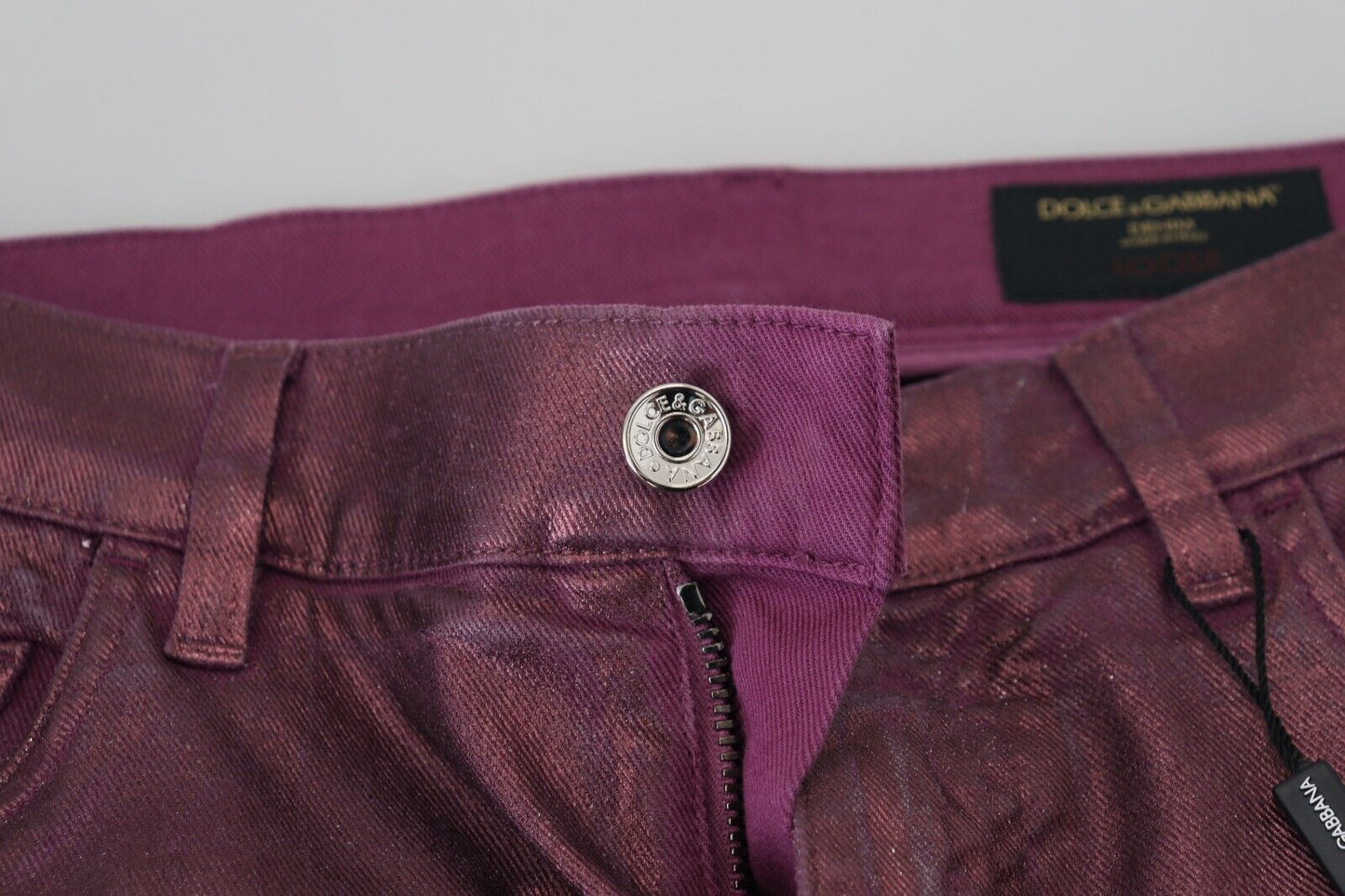 Pantalon élégant en coton magenta Dolce & Gabbana