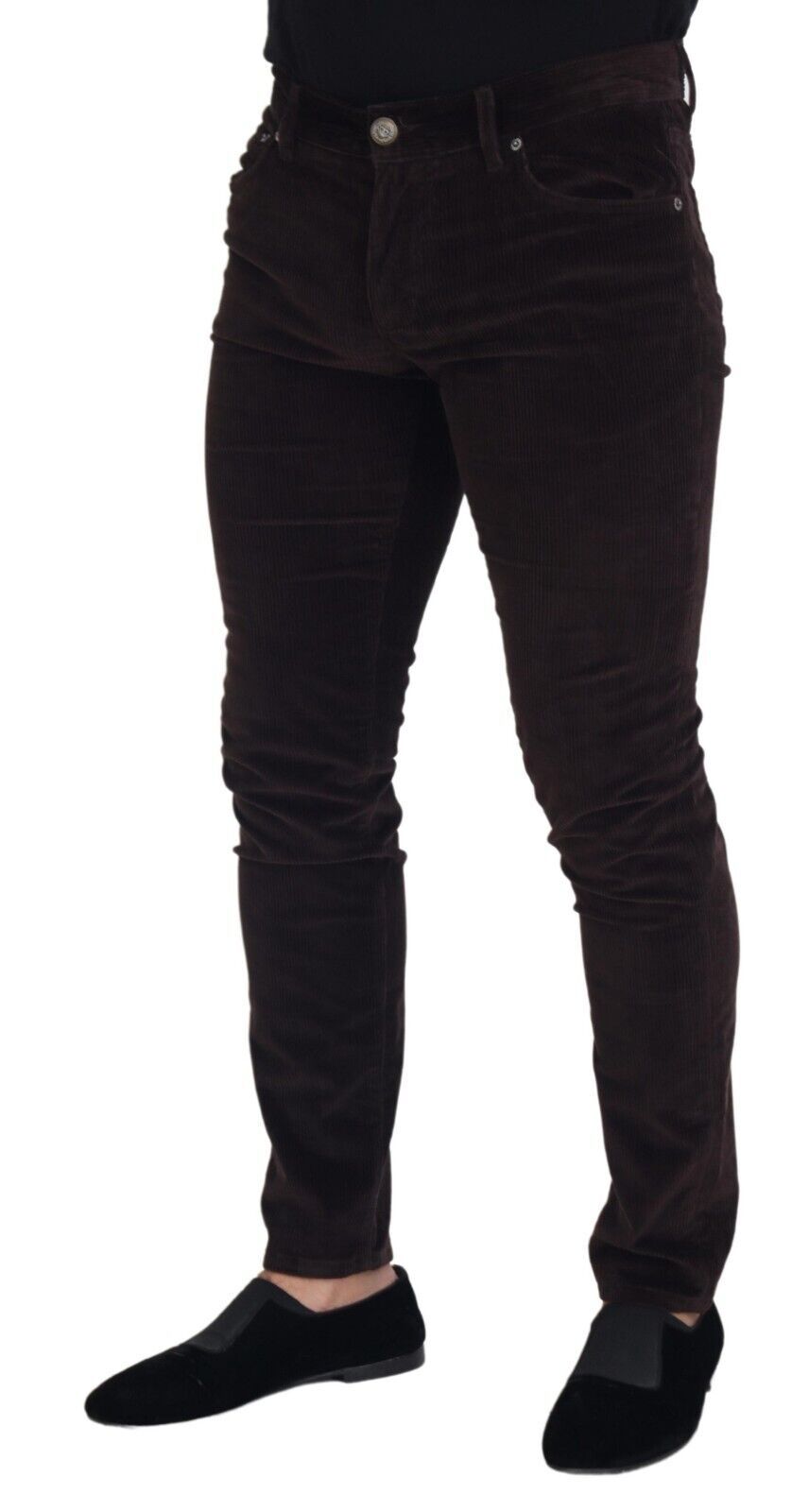 Pantalon élégant en soie mélangée marron Dolce & Gabbana