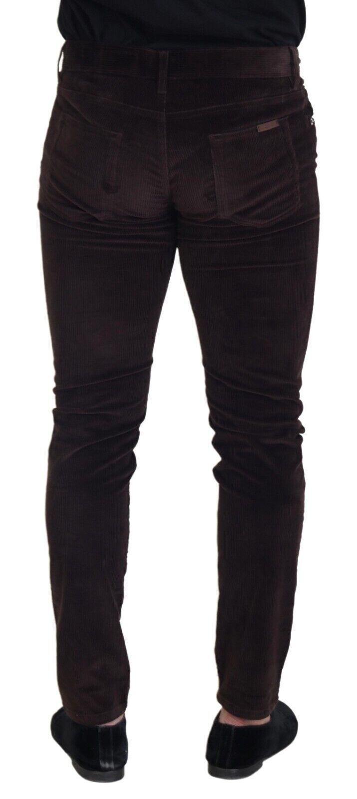 Pantalon élégant en soie mélangée marron Dolce & Gabbana
