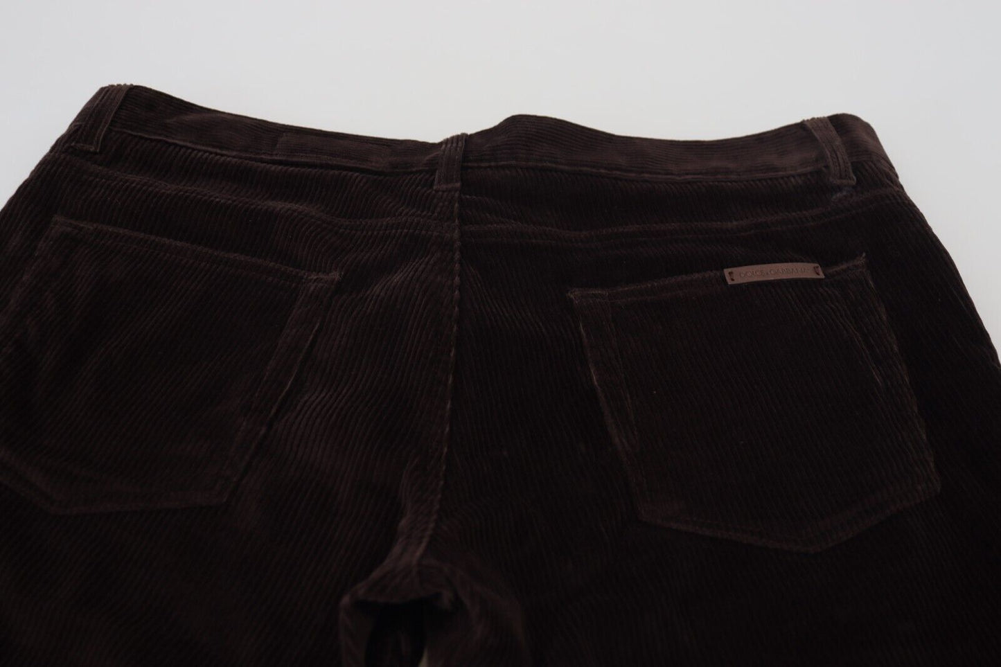 Pantalon élégant en soie mélangée marron Dolce & Gabbana