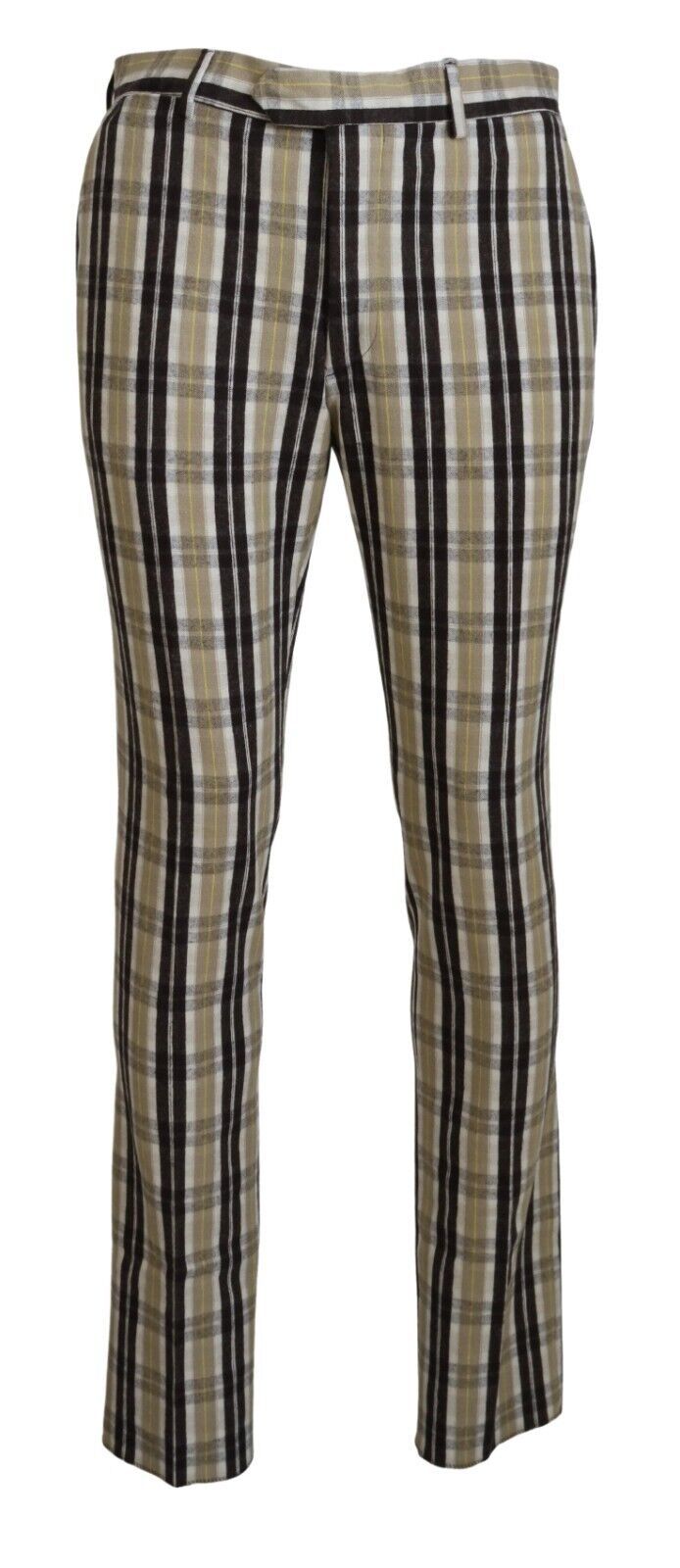 Pantalon chic en coton à carreaux multicolores BENCIVENGA