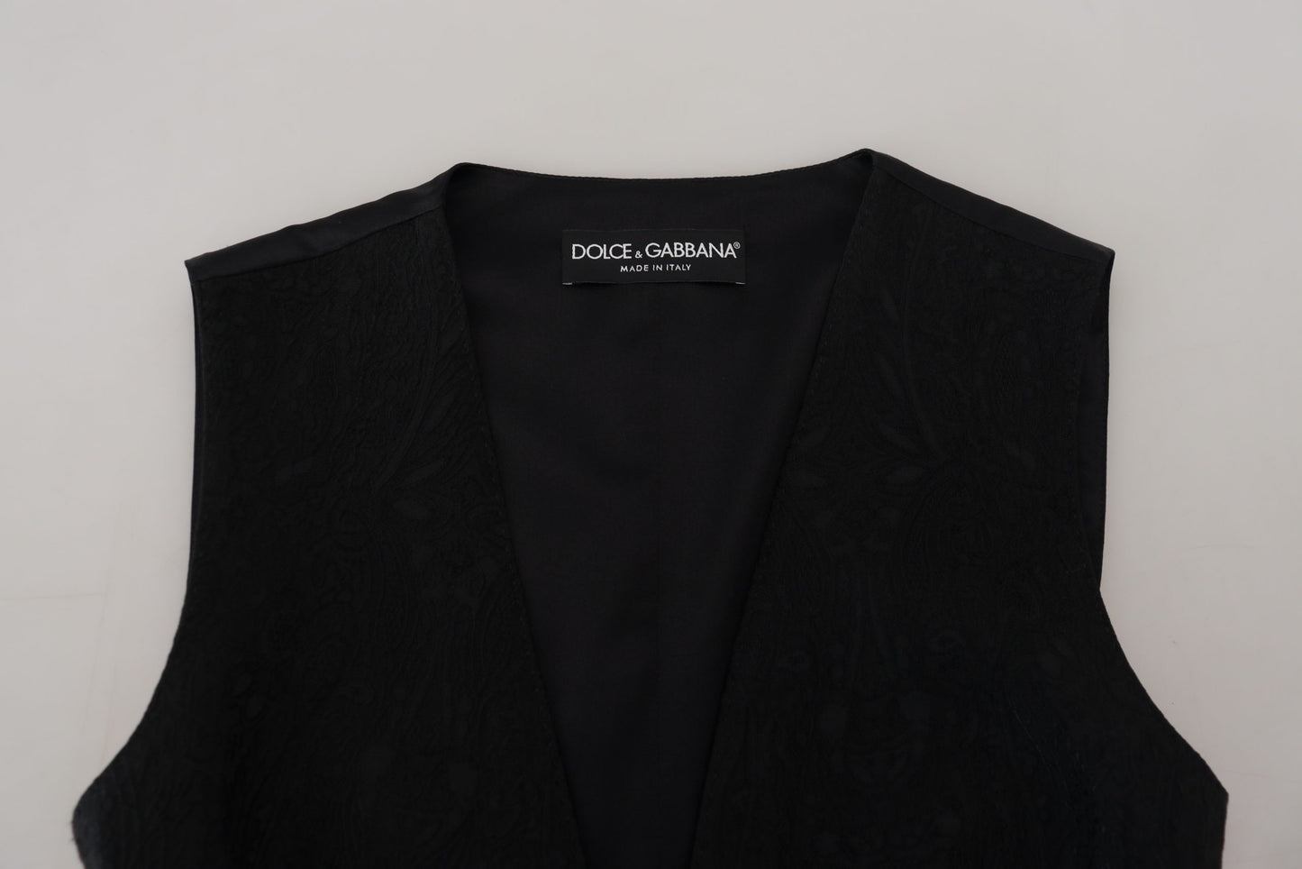 Gilet élégant en soie mélangée noire Dolce & Gabbana