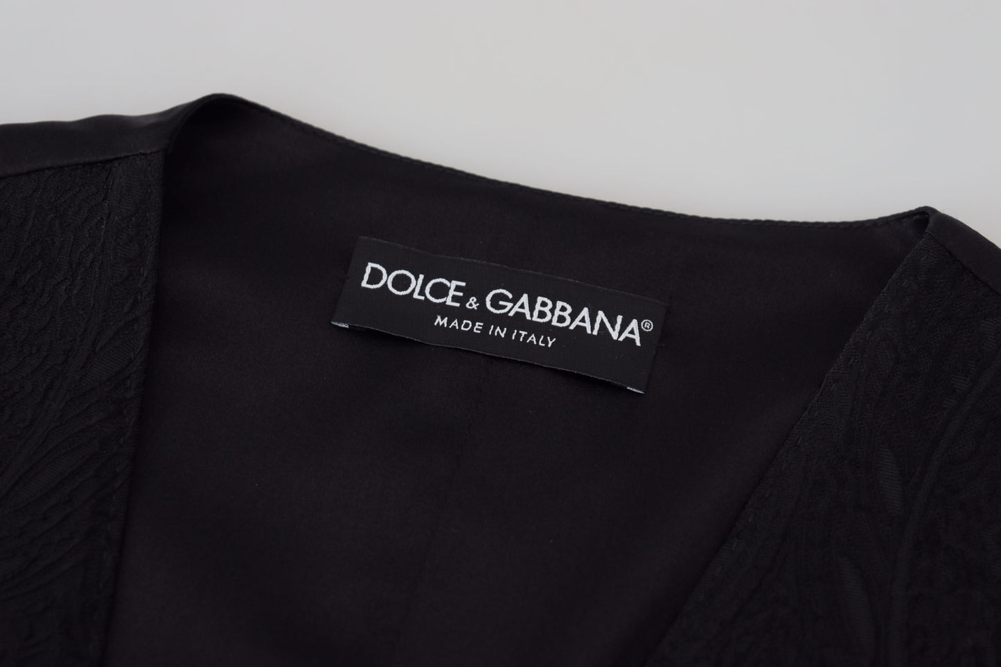 Gilet élégant en soie mélangée noire Dolce & Gabbana
