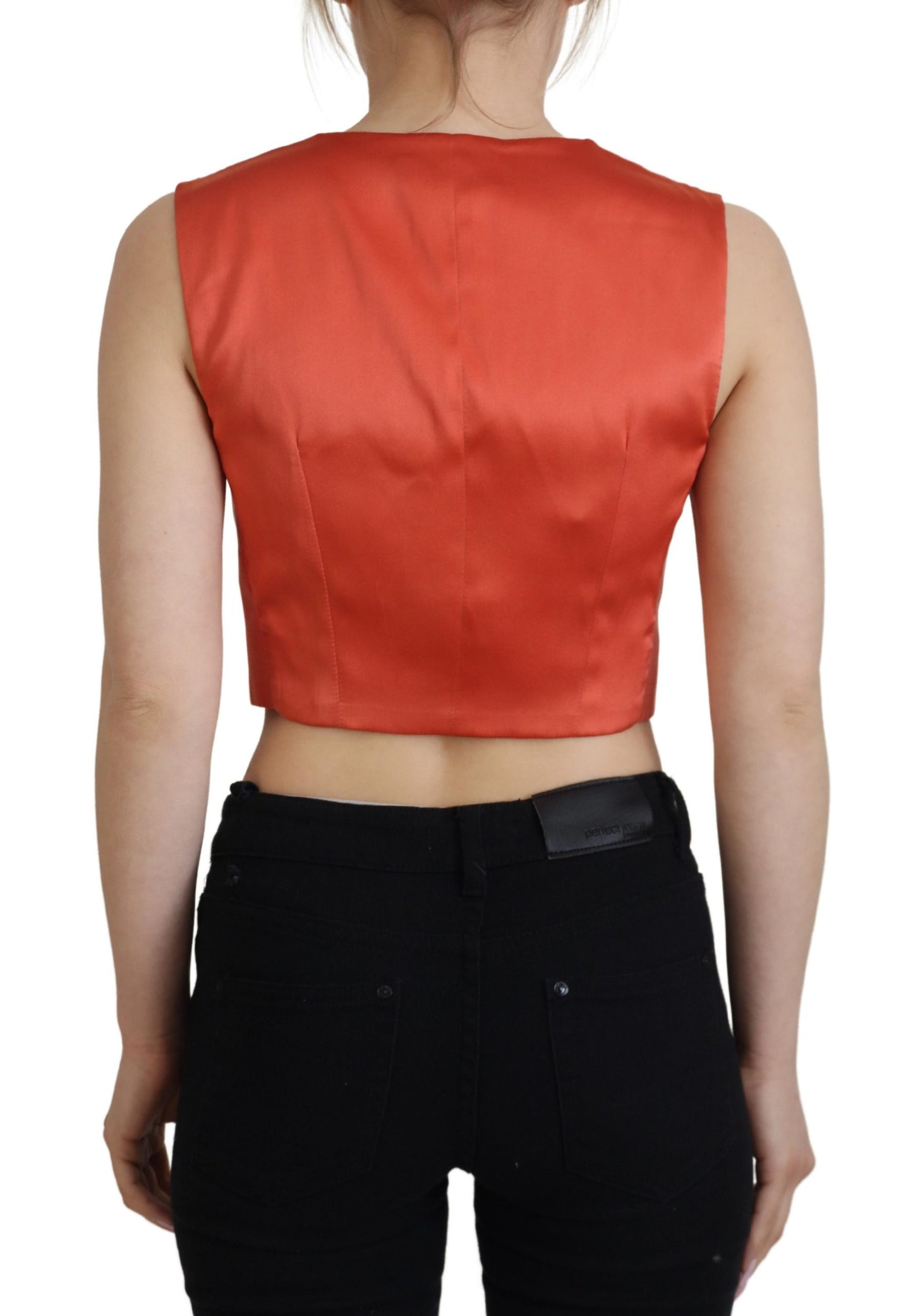 Gilet élégant en soie orange Dolce & Gabbana