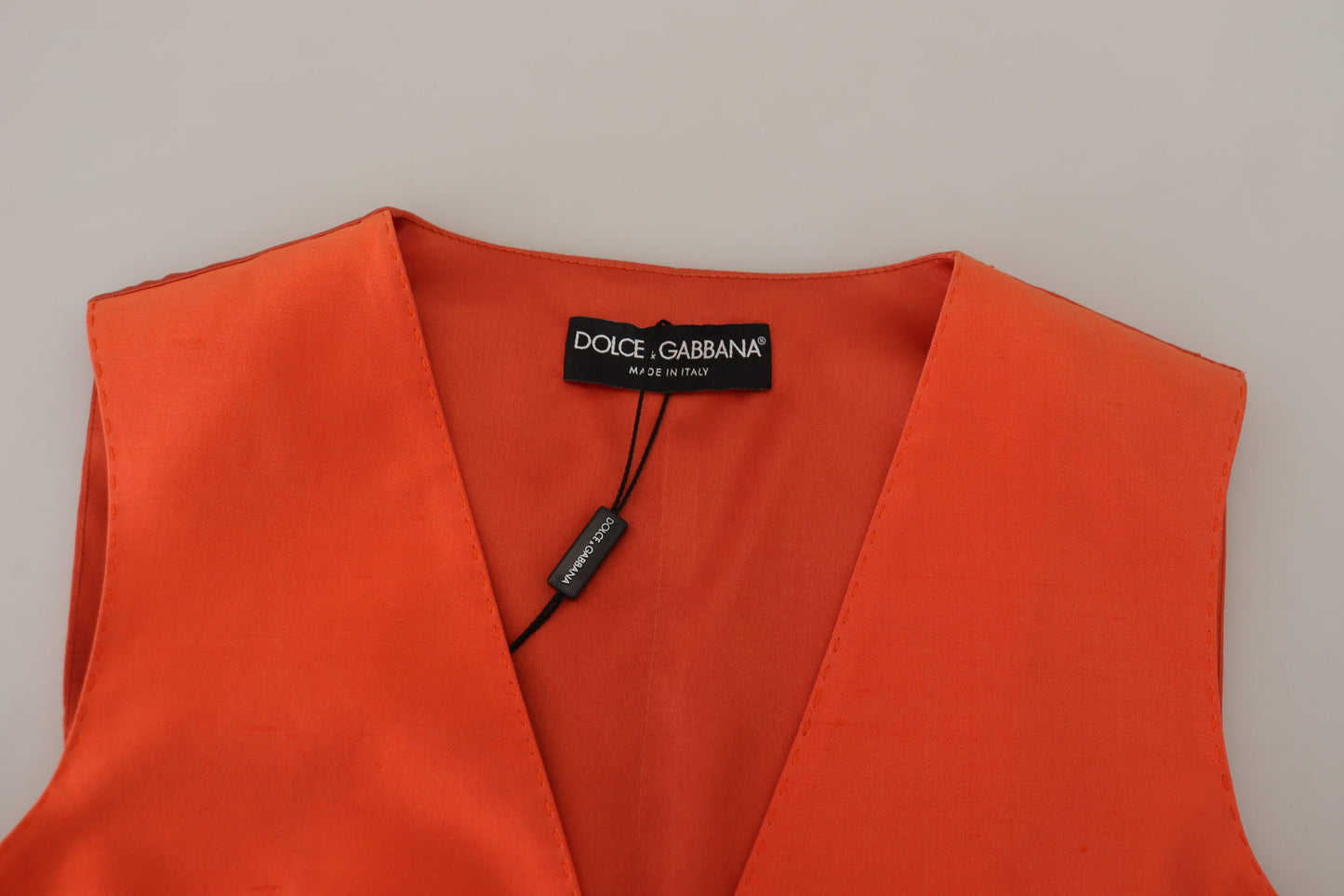 Gilet élégant en soie orange Dolce & Gabbana