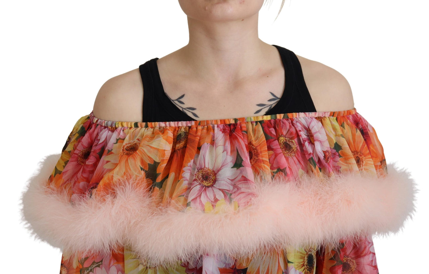 Dolce & Gabbana - Chemisier élégant en soie à fleurs et épaules dénudées