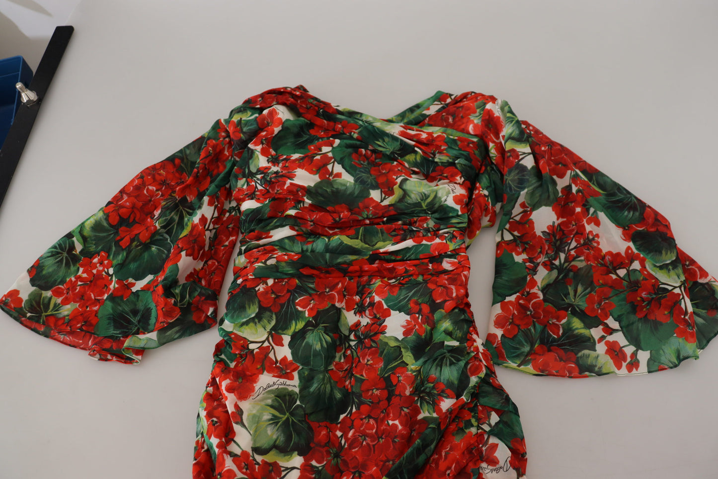 Dolce & Gabbana Multicolor Geranium Silk Sheath Midi Dress by Dolce & Gabbana