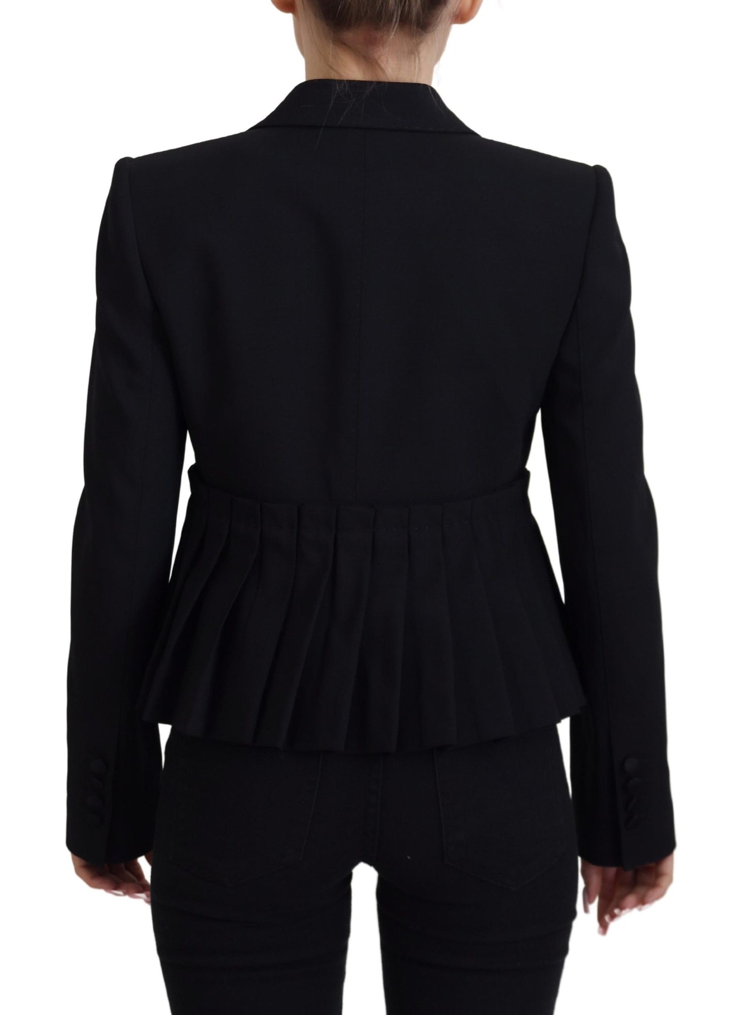 Blazer élégant en laine stretch noire Dolce & Gabbana