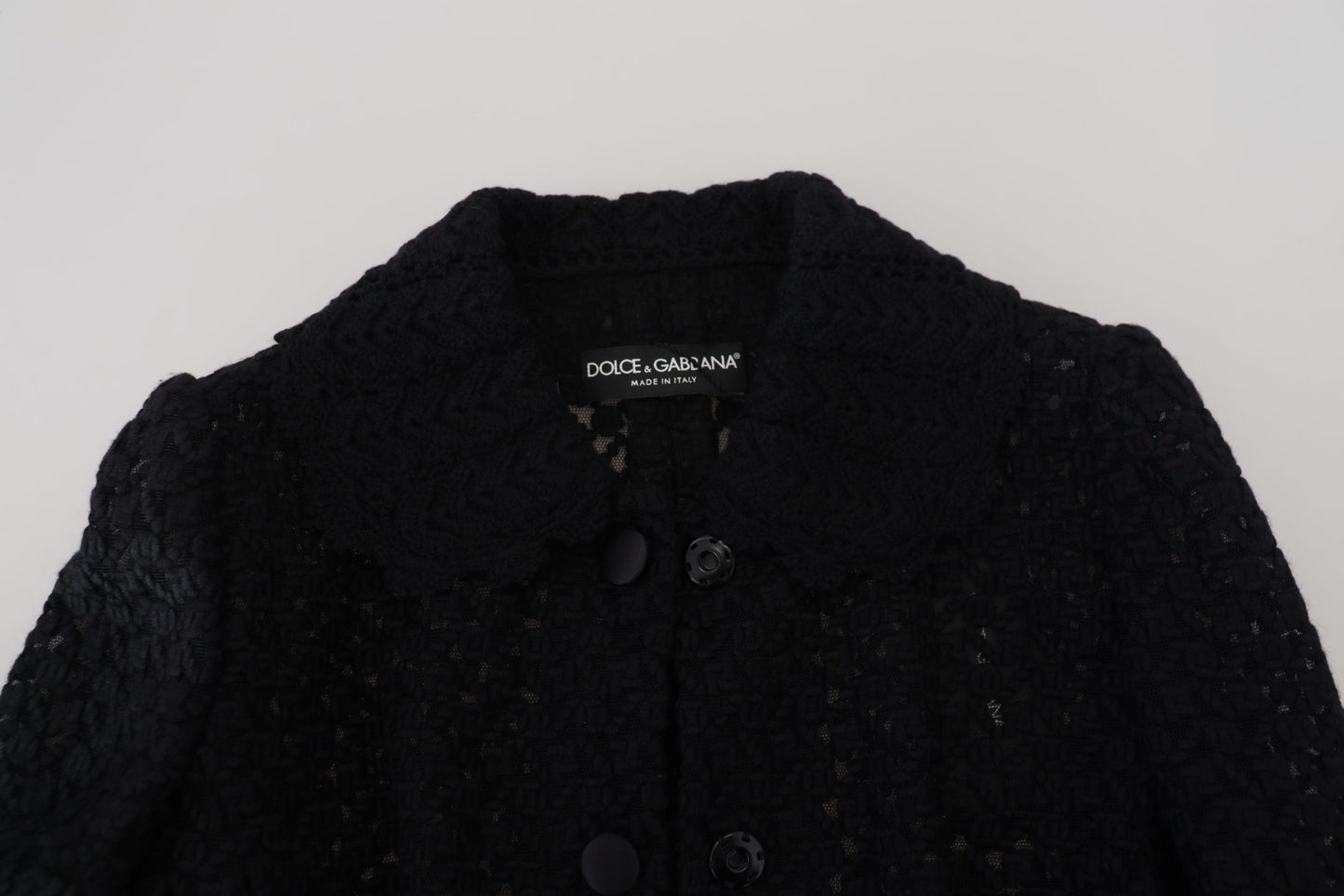 Dolce & Gabbana Élégante veste boutonnée en laine mélangée noire
