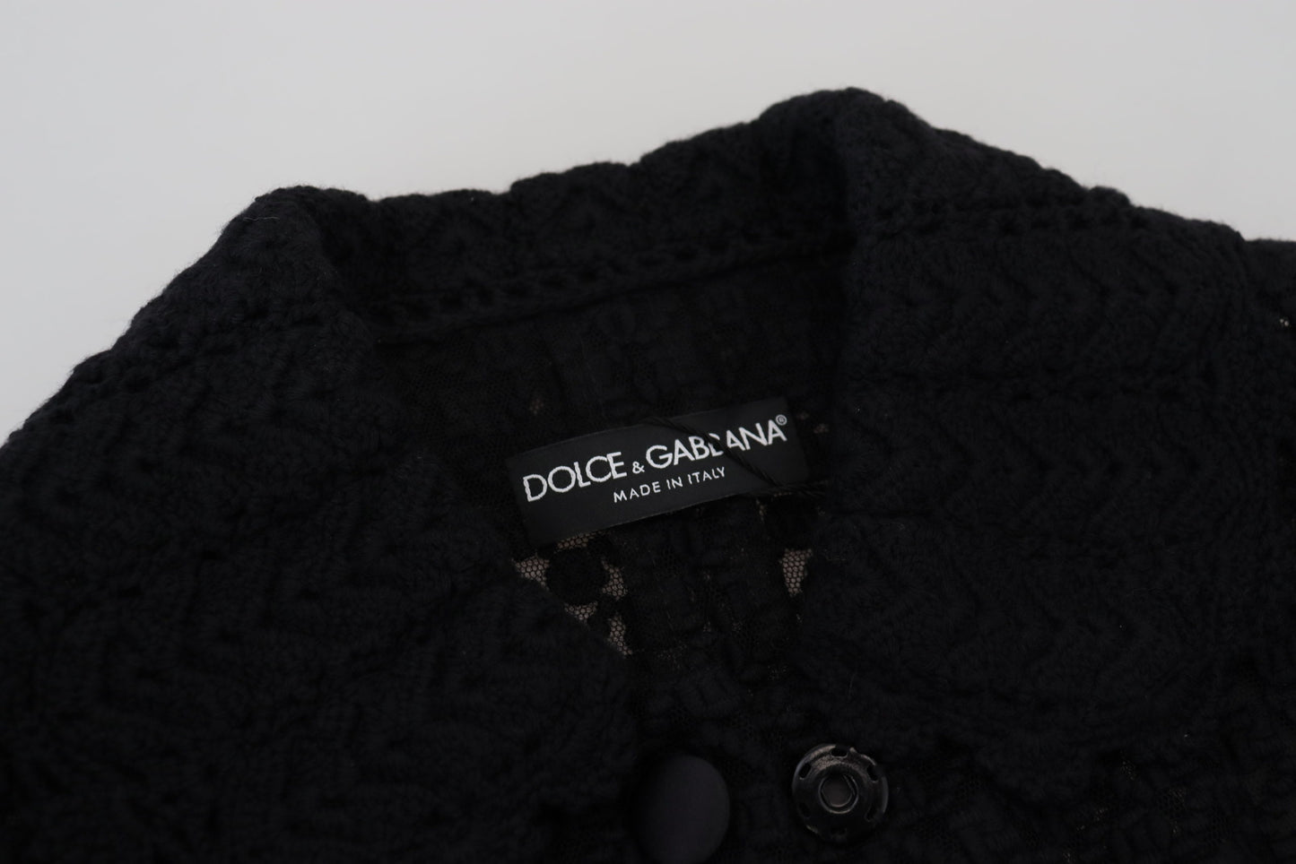 Dolce & Gabbana Élégante veste boutonnée en laine mélangée noire