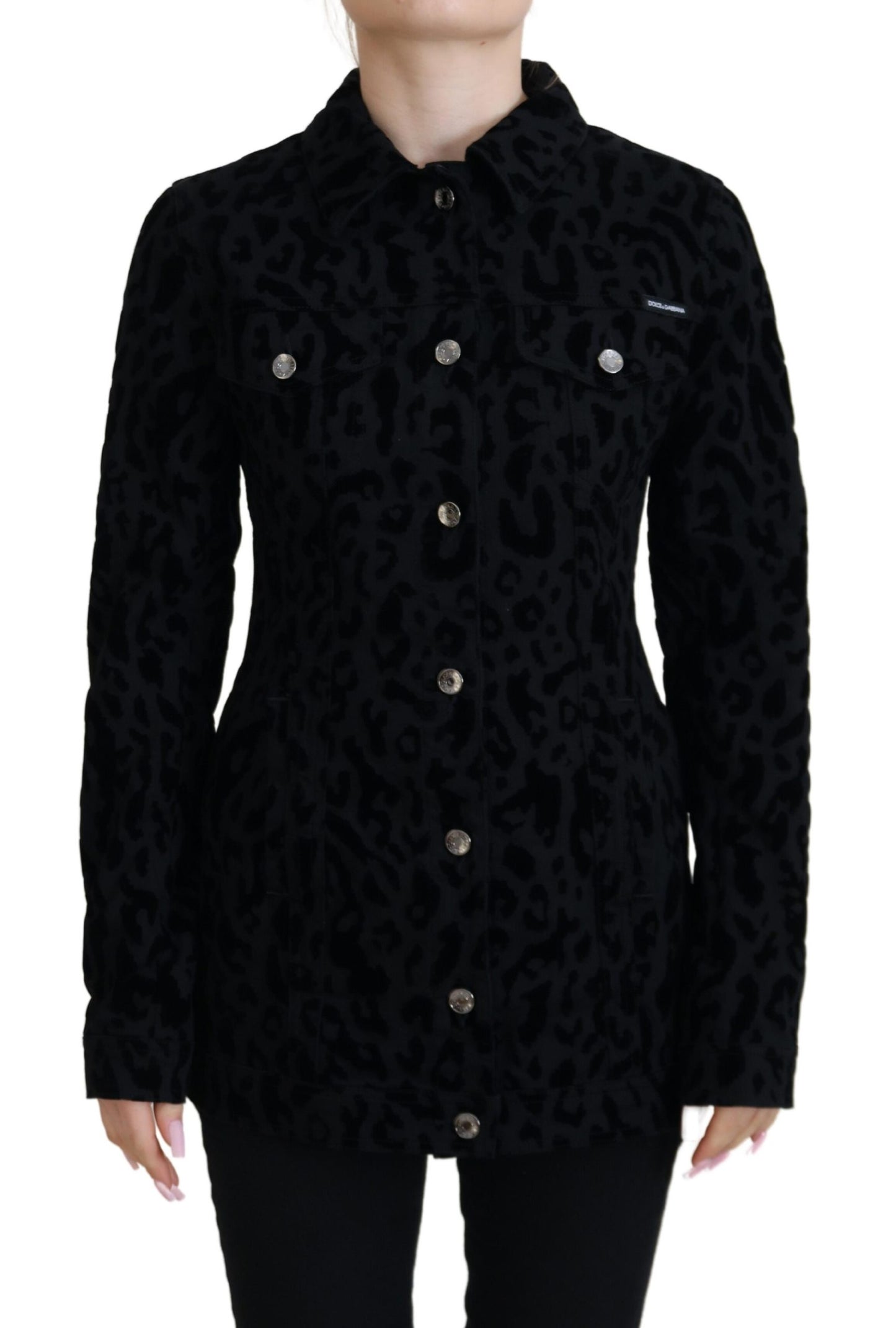 Veste en jean à motif léopard chic Dolce & Gabbana