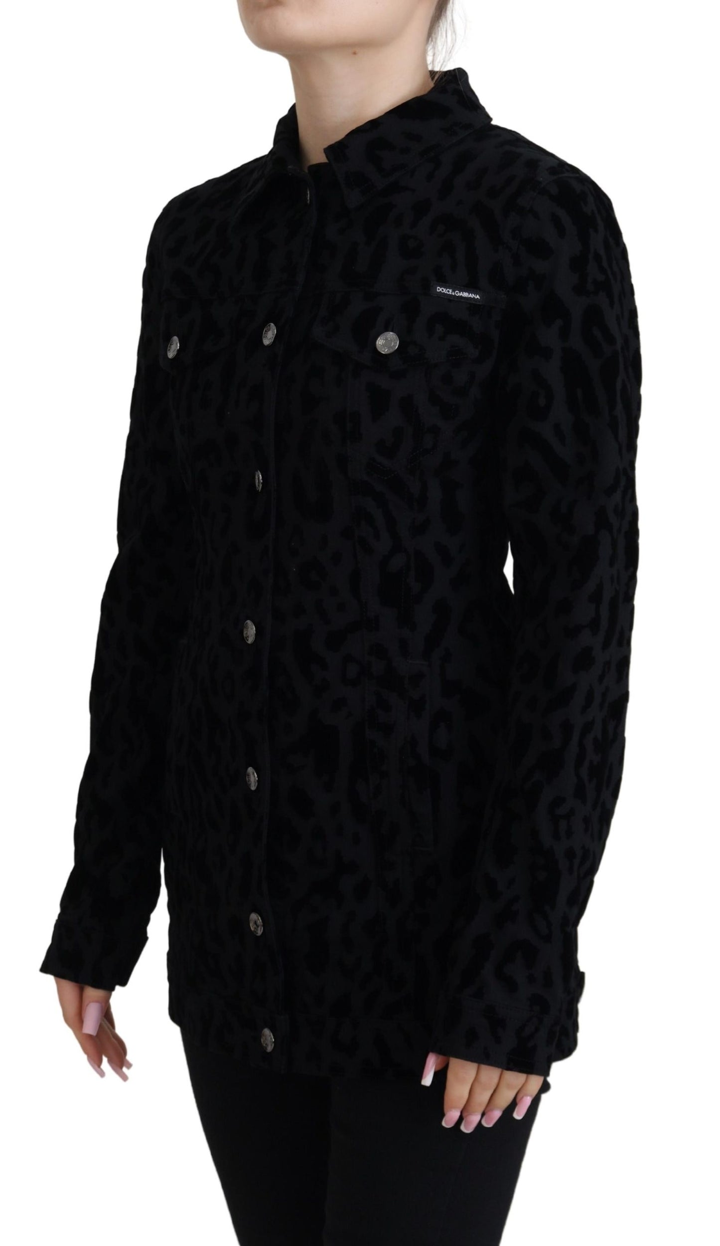 Veste en jean à motif léopard chic Dolce & Gabbana