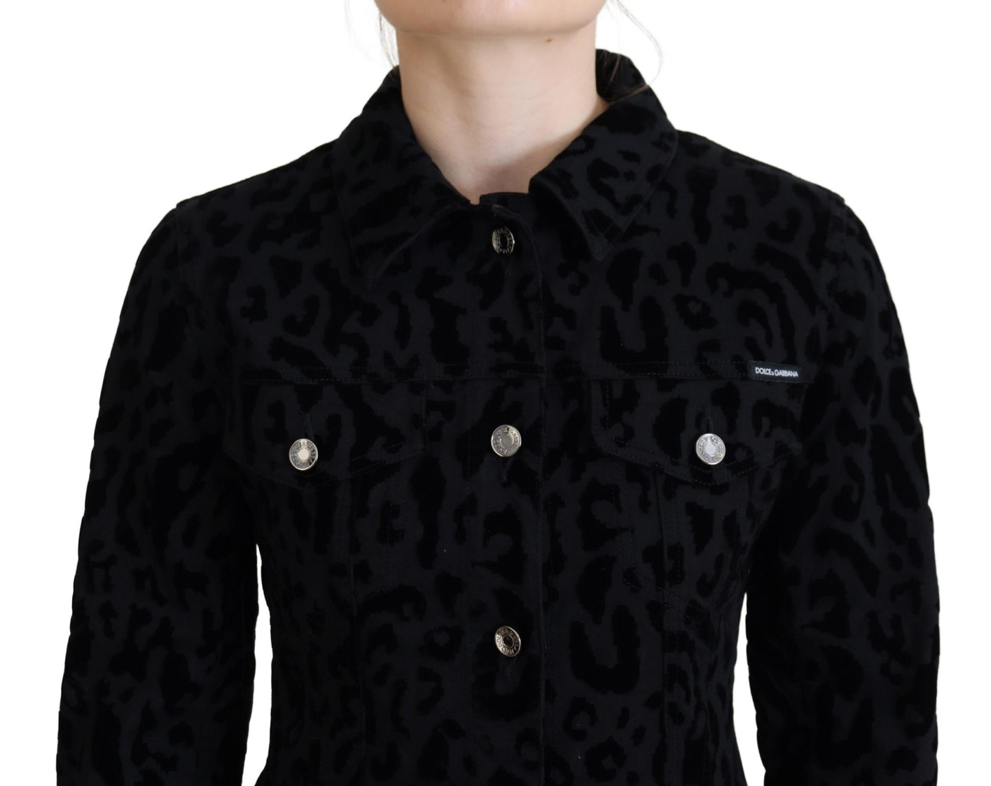 Veste en jean à motif léopard chic Dolce & Gabbana