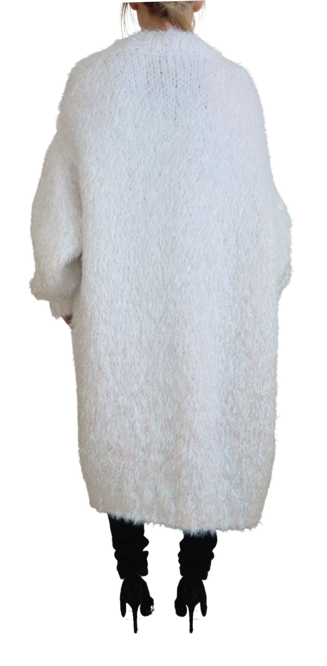 Dolce & Gabbana Élégant cardigan blanc à manches longues