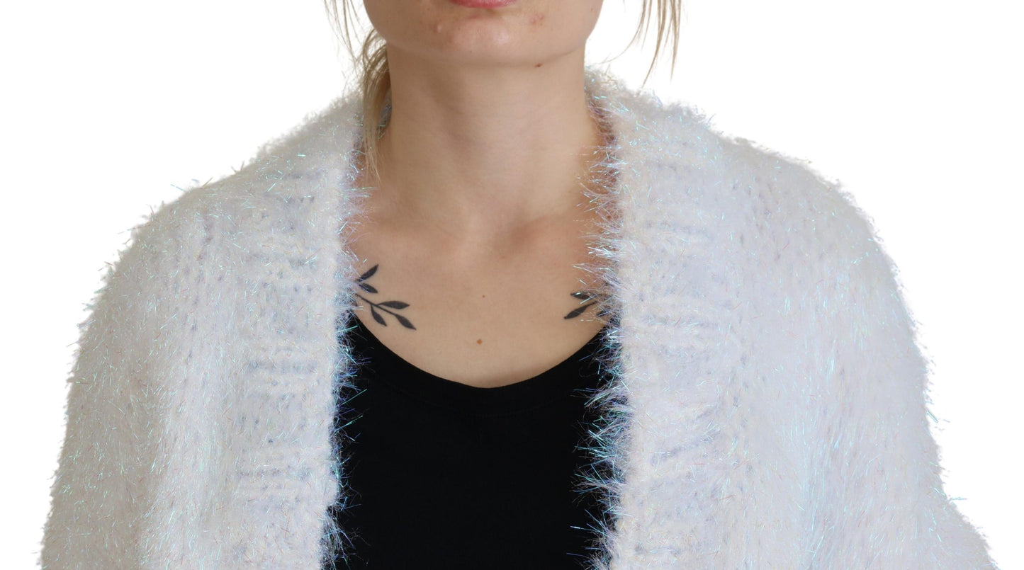 Dolce & Gabbana Élégant cardigan blanc à manches longues