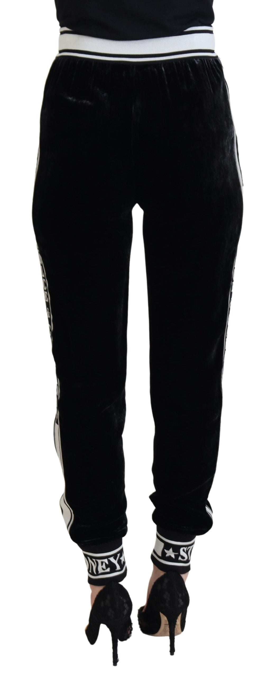 Pantalon élégant en velours Dolce & Gabbana - Luxe noir intemporel