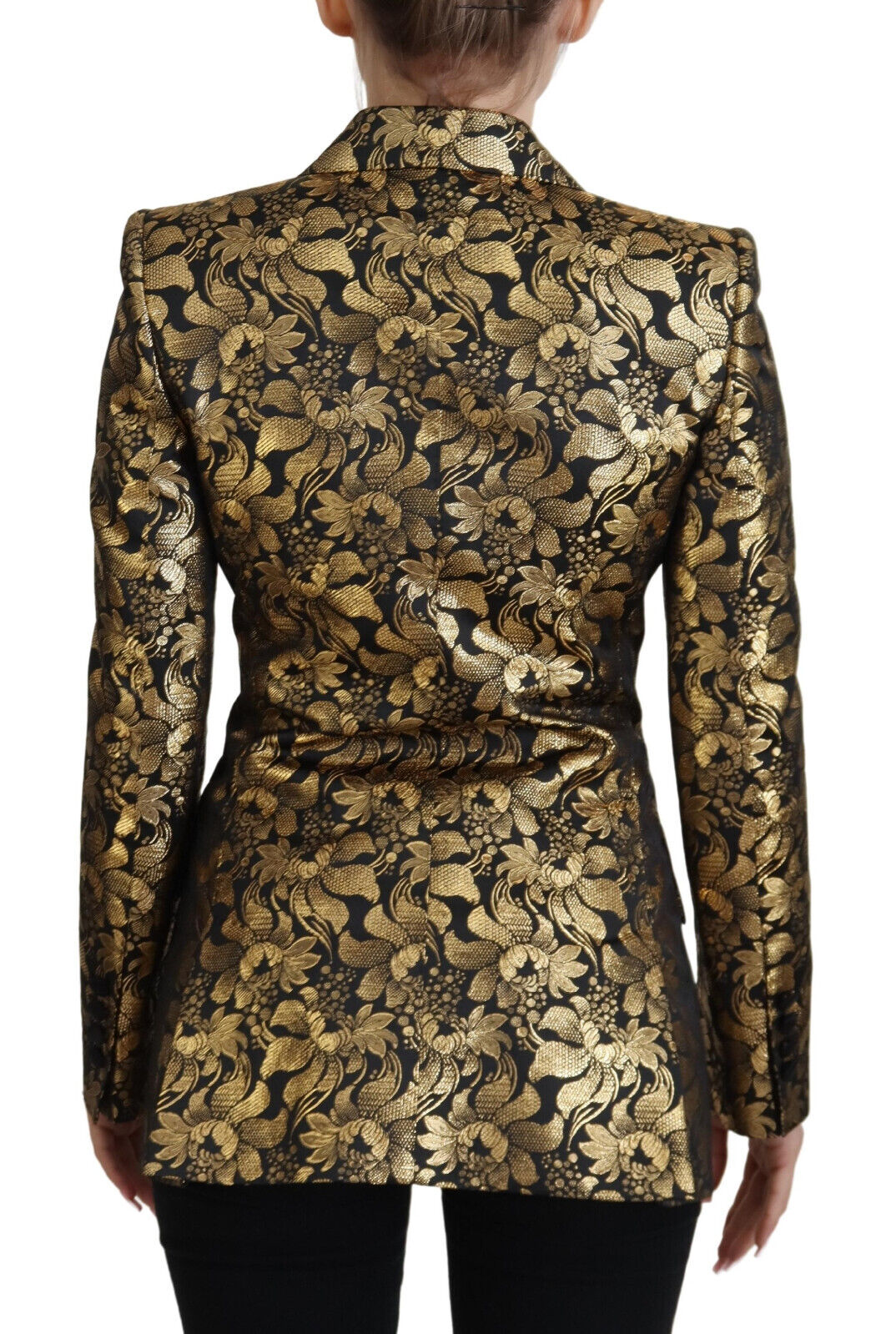 Veste élégante à fleurs noires et dorées Dolce & Gabbana