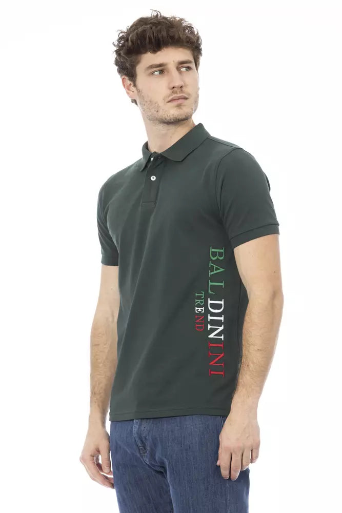 Polo homme en coton vert tendance Baldinini