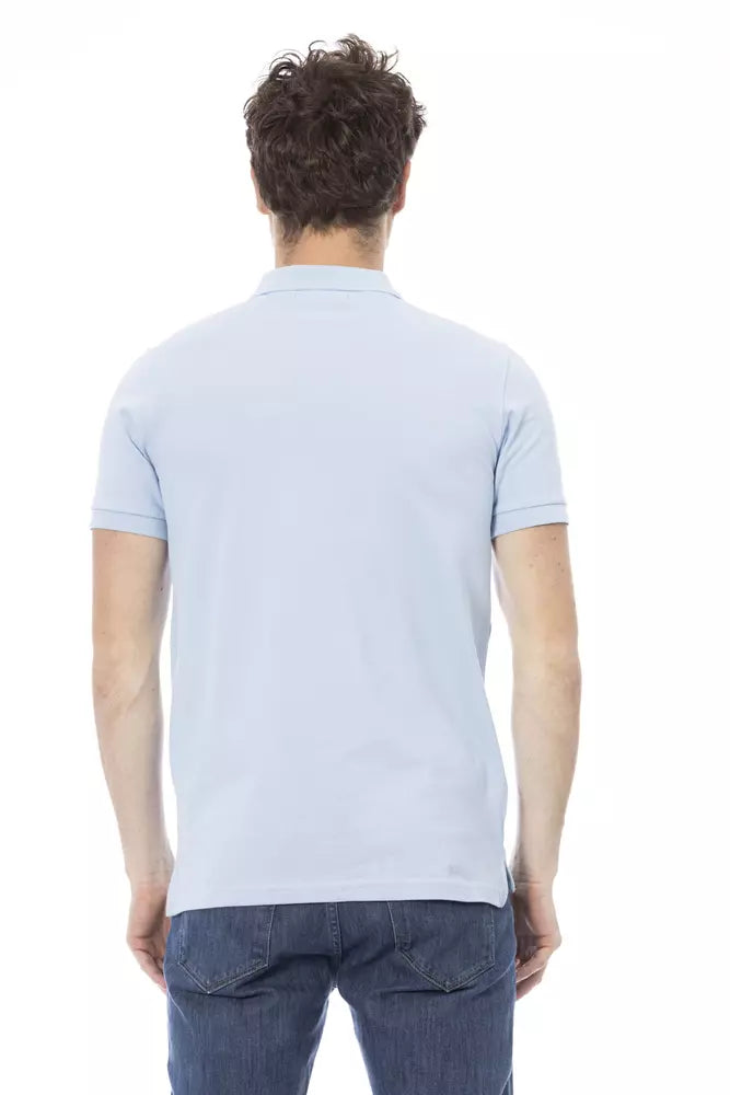 Polo homme en coton bleu clair Baldinini Trend