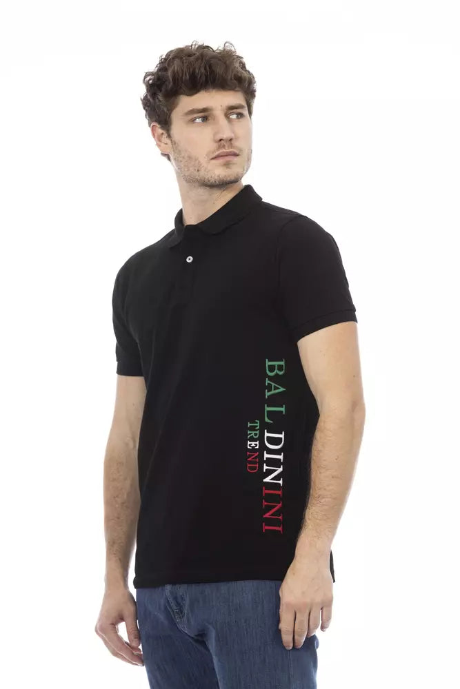 Polo Baldinini Trend en coton noir pour homme