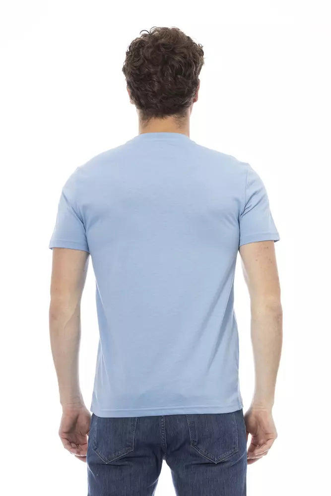 T-shirt homme en coton bleu clair Baldinini Trend