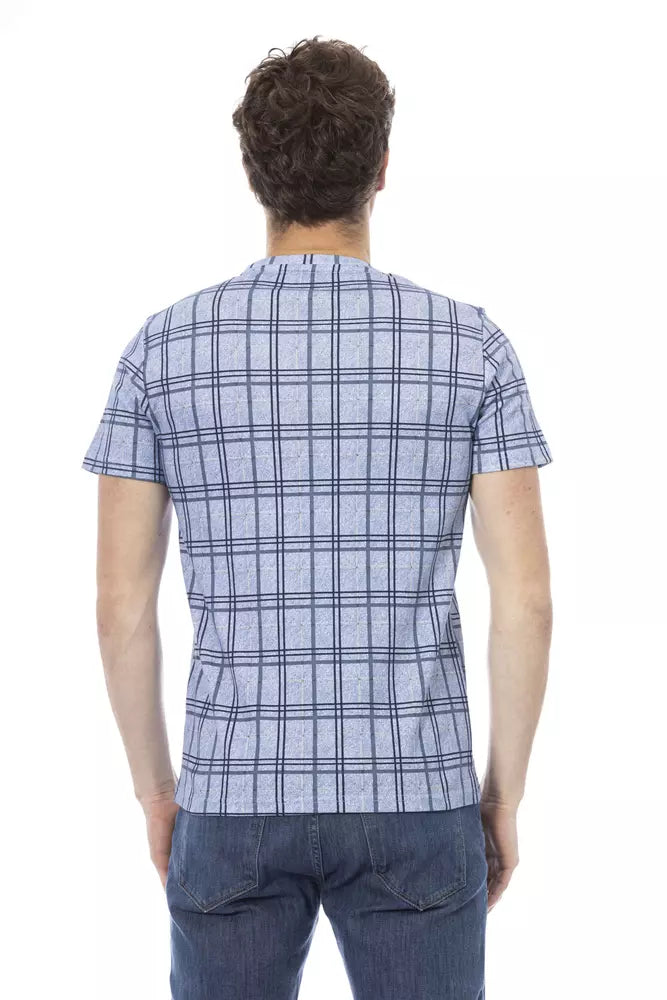 T-shirt homme en coton bleu clair Baldinini Trend