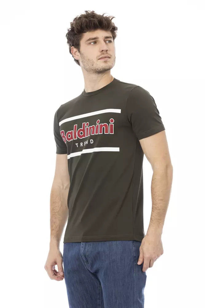 T-shirt homme en coton vert tendance Baldinini